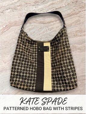 Kate Spade Patterned Hobo / Shoulder Bag with Stripes